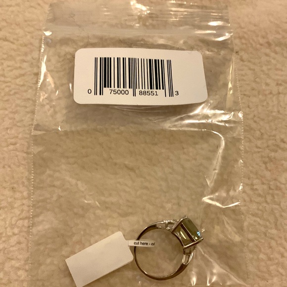 Brand NWT Delmar Sterling Silver Prasiolite & White Topaz Ring Size 6 - Picture 4 of 5
